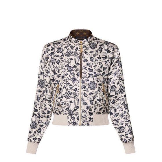 LV Reversible Botanical Print Bomber Jacket 