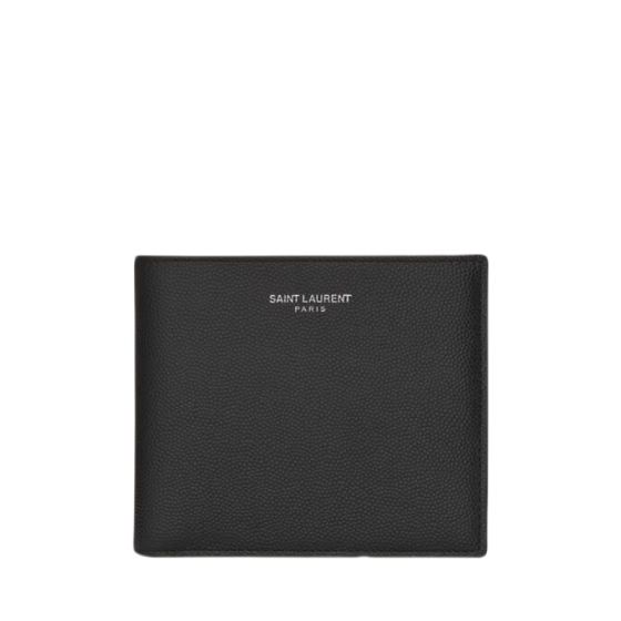 YSL SAINT LAURENT PARIS EAST/WEST WALLET WITH COIN PURSE IN GRAIN DE POUDRE LEATHER