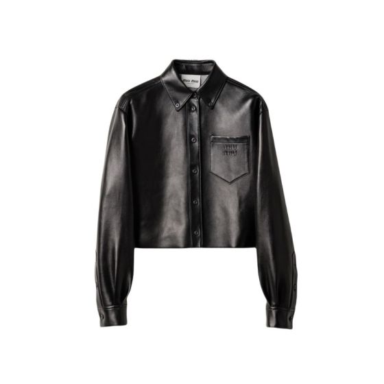 MIU MIU Plongé nappa leather shirt