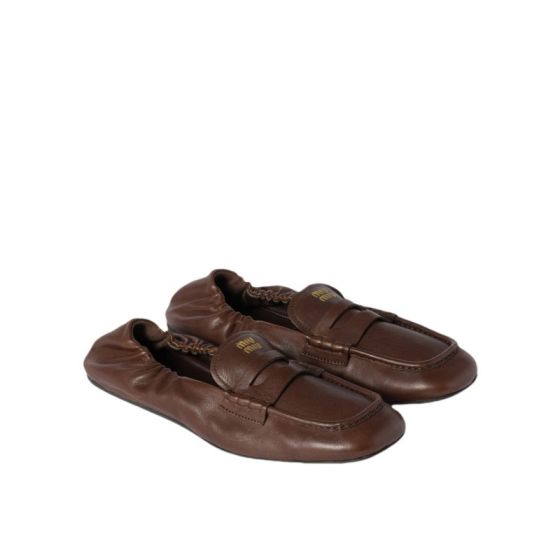 MIU MIU Ruches nappa leather loafers