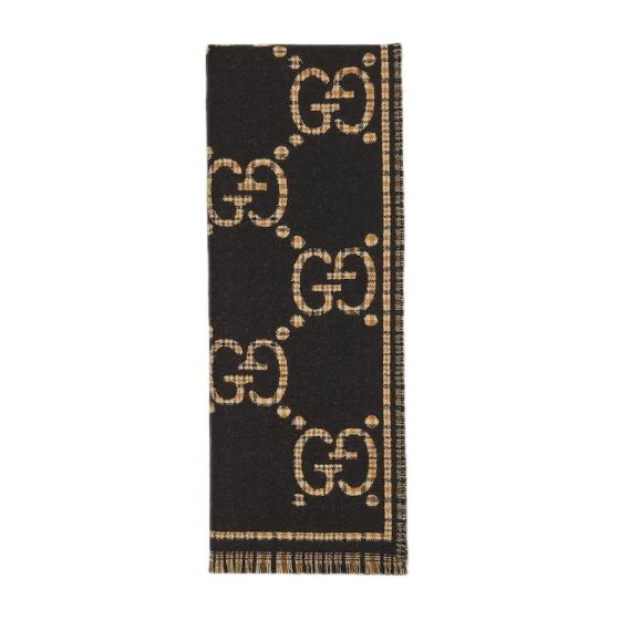 Gucci Check GG wool scarf