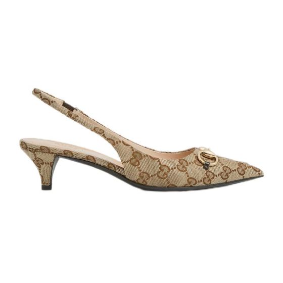 Gucci Women's GG canvas slingback pump