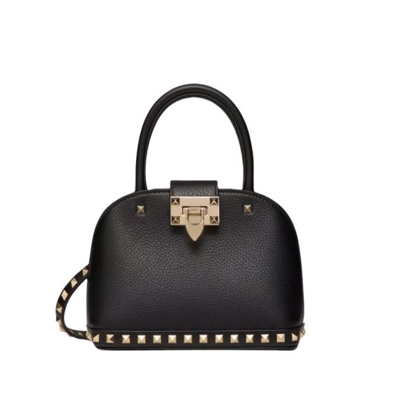 VALENTINO GARAVANI ROCKSTUD SMALL HANDBAG IN GRAINY CALFSKIN