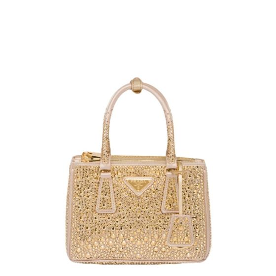 Prada Galleria satin mini-bag with crystals