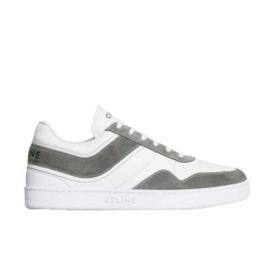 CELINE TRAINER LOW LACE-UP SNEAKER in SUEDE CALFSKIN AND CALFSKIN