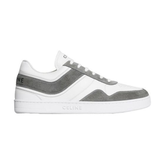 CELINE TRAINER LOW LACE-UP SNEAKER in SUEDE CALFSKIN AND CALFSKIN