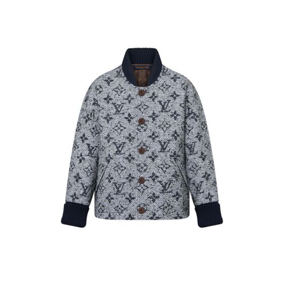 LV Monogram Tweed Varsity Jacket