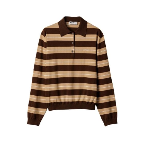 MIU MIU Cotton knit polo shirt