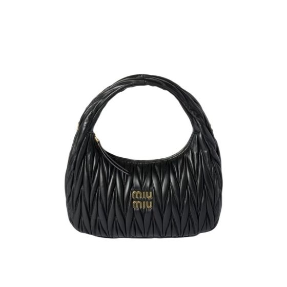 MIU MIU Wander matelassé nappa leather hobo bag