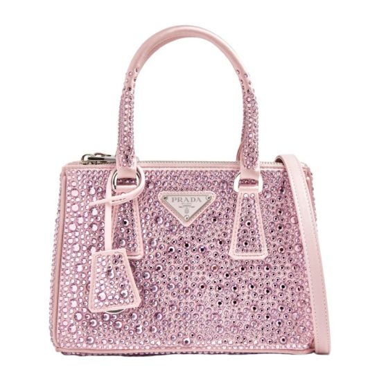Prada Galleria satin mini-bag with crystals