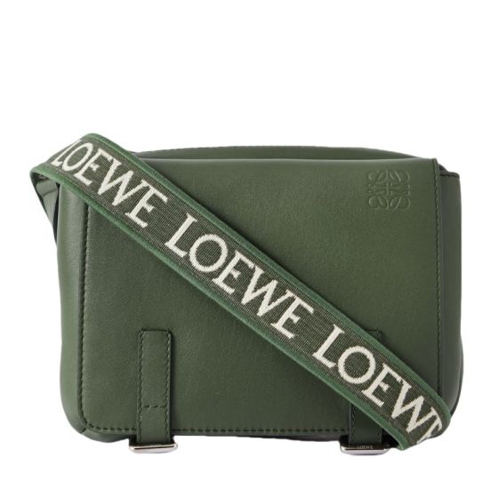 LOEWE XS Military messenger bag in supple smooth calfskin and jacquard