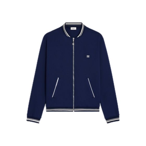 Celine triomphe zipped teddy jacket in double-face jersey