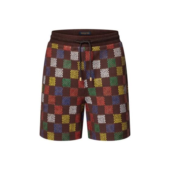 LV Jacquard Damier Cotton Jersey Shorts