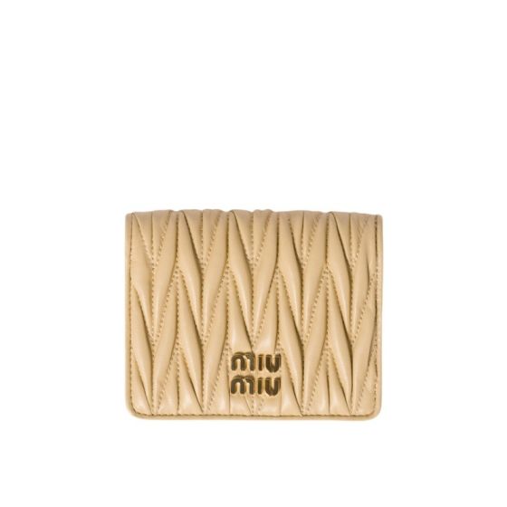 MIU MIU Small matelassé nappa leather wallet