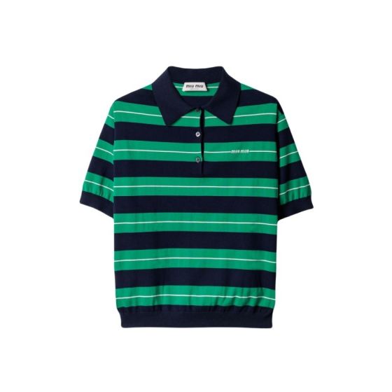MIU MIU Cotton knit polo shirt