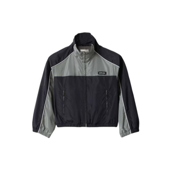 MIU MIU Technical silk zipper blouson jacket