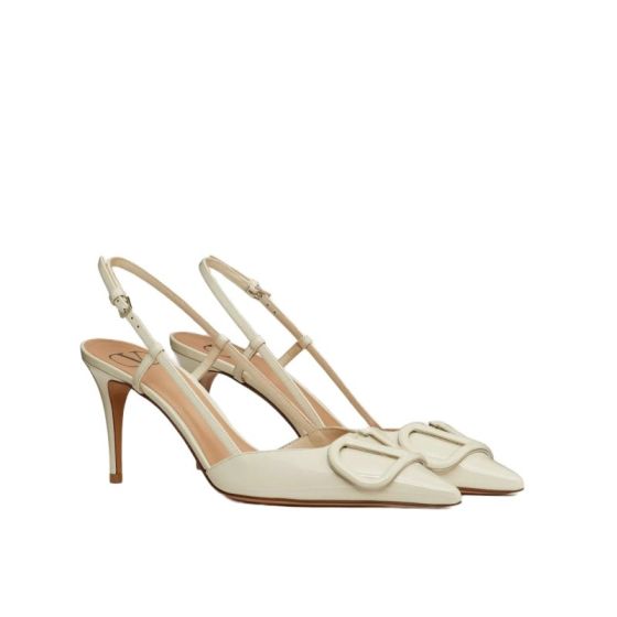 Valentino VLOGO SIGNATURE PATENT LEATHER SLINGBACK PUMP 