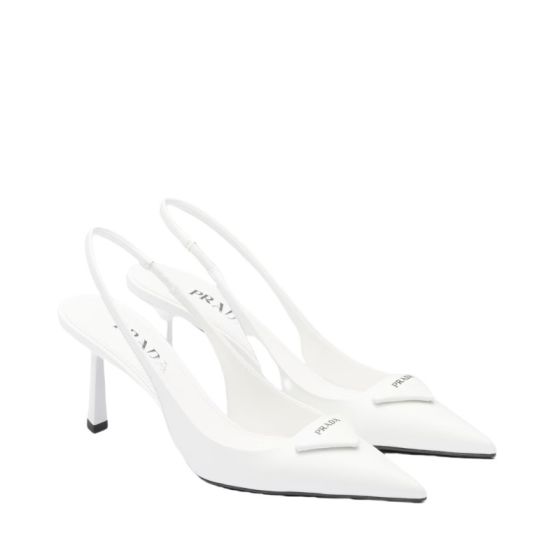 Prada Brushed leather slingback pumps