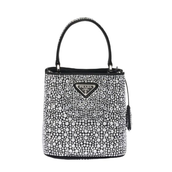 Prada Panier satin bag with crystals