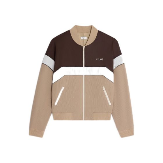 Celine TRACKSUIT JACKET in technical mesh jersey
