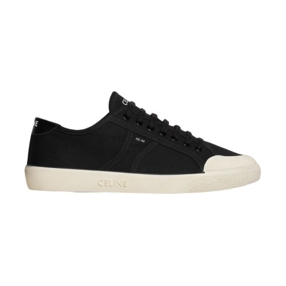CELINE ALAN AS-01 LOW LACE-UP SNEAKER in CANVAS AND CALFSKIN