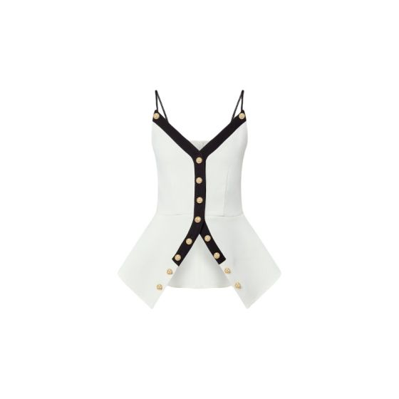 LV Buttoned Peplum Top 