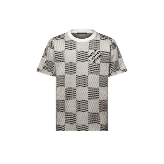 LV Damier Jacquard Short-Sleeved Crewneck