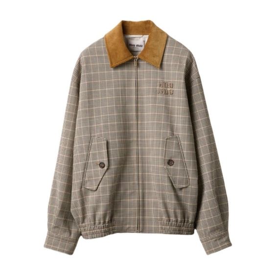 MIU MIU Checked double weave blouson jacket