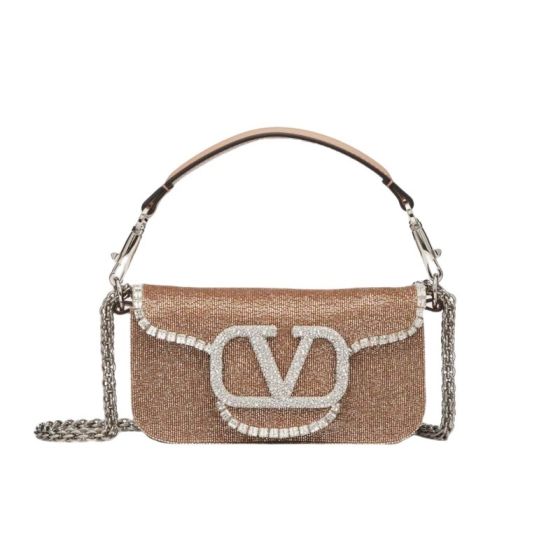 VALENTINO GARAVANI LOCÒ EMBROIDERED SMALL SHOULDER BAG
