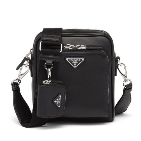 Prada Leather shoulder bag with pouch