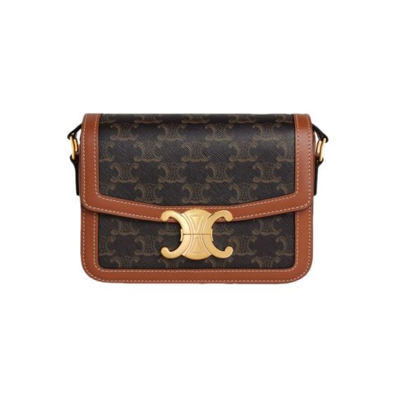 Celine TEEN TRIOMPHE BAG IN TRIOMPHE CANVAS AND CALFSKIN