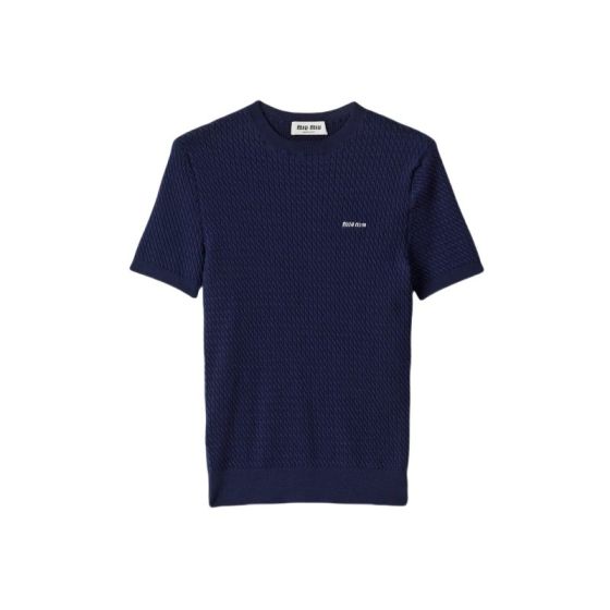 MIU MIU Cashmere and silk cable-knit crew-neck sweater