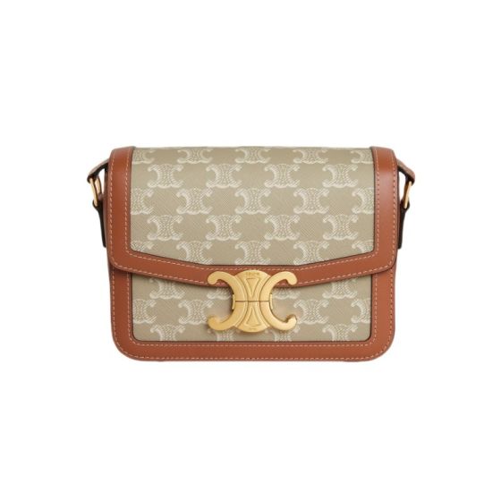 Celine TEEN TRIOMPHE BAG IN TRIOMPHE CANVAS AND CALFSKIN