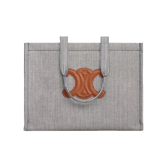 Celine LARGE CABAS THAIS IN STRIPED TEXTILE