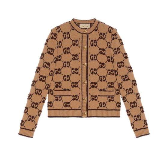 Gucci GG wool bouclé jacquard cardigan