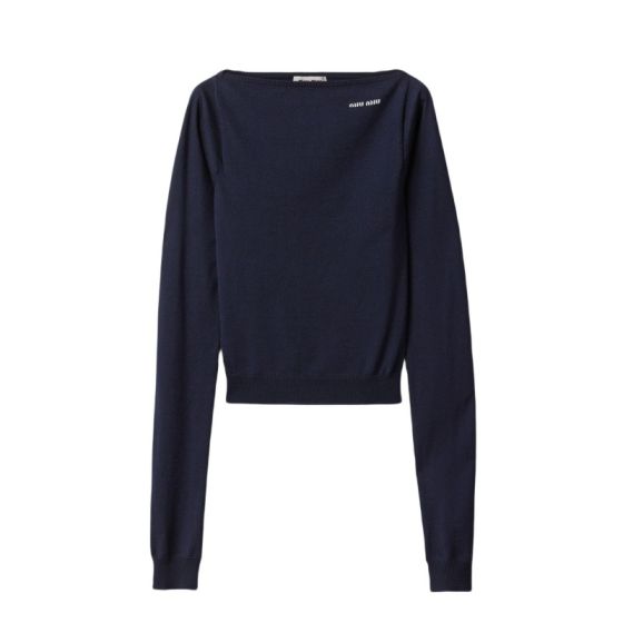 MIU MIU Wool boat-neck sweater