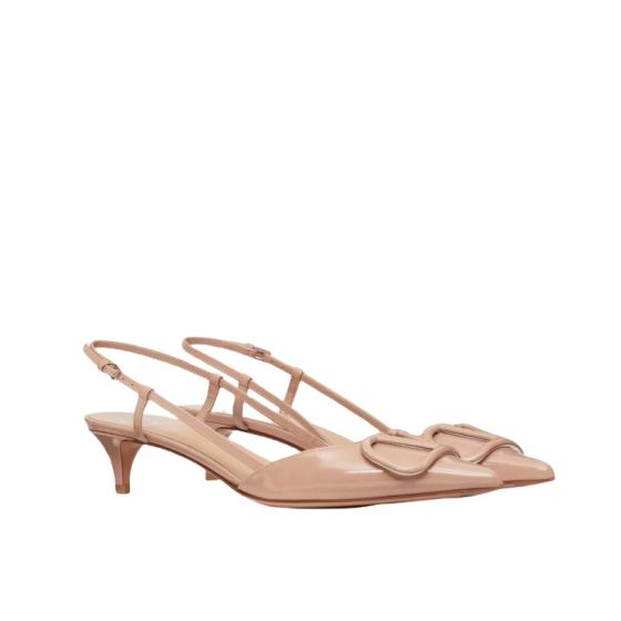 Valentino VLogo Signature Patent Leather Slingback Pump