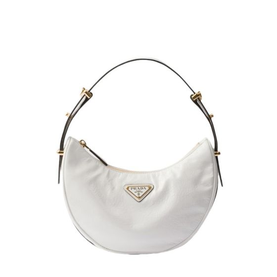 Prada Arqué naplak patent leather shoulder bag