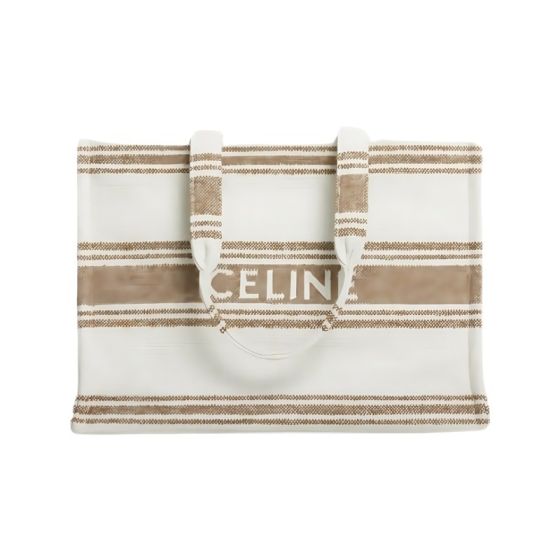 LARGE CABAS THAIS IN STRIPED TEXTILE WITH CELINE JACQUARD