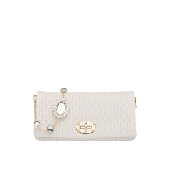 Miu Miu Iconic Crystal Cloqué Nappa leather bag