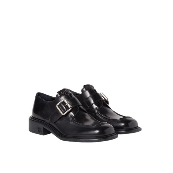 MIU MIU Leather shoes with buckle