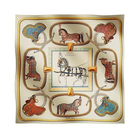 Hermès Grand Apparat forever scarf 90