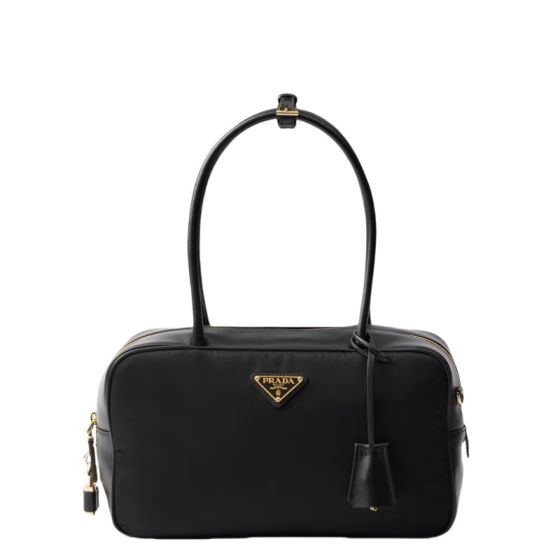 Prada Re-Nylon and leather small top-handle bag with padlock