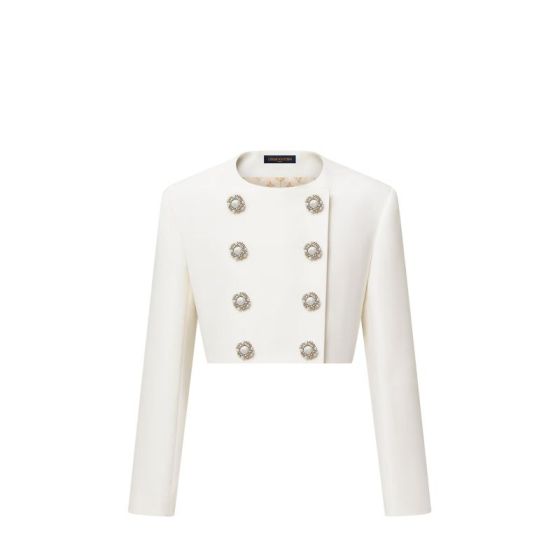 LV Cropped Jewel Button Mikado Jacket 