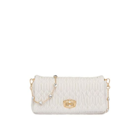 Miu Crystal Cloqué Nappa leather bag