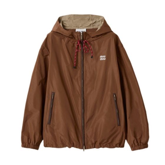 MIU MIU Technical fabric hoodie jacket