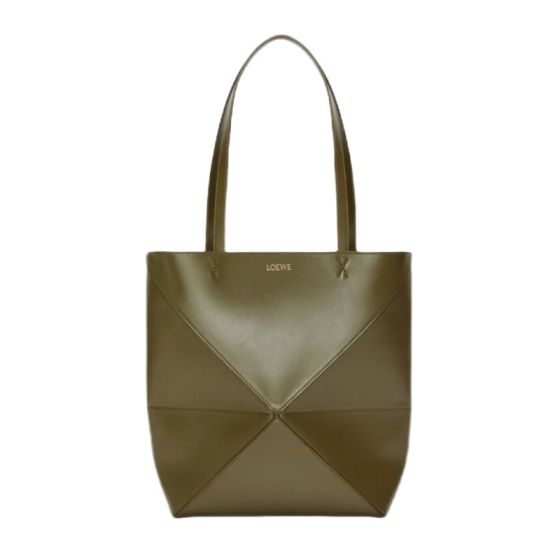LOEWE Medium Puzzle Fold tote in shiny calfskin