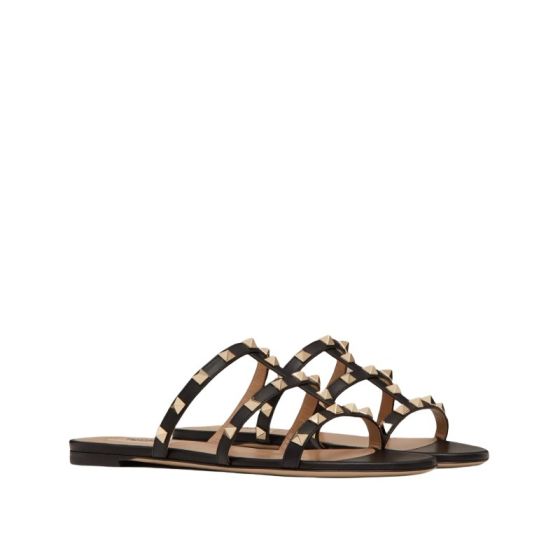 Valentino ROCKSTUD FLAT SLIDE SANDAL
