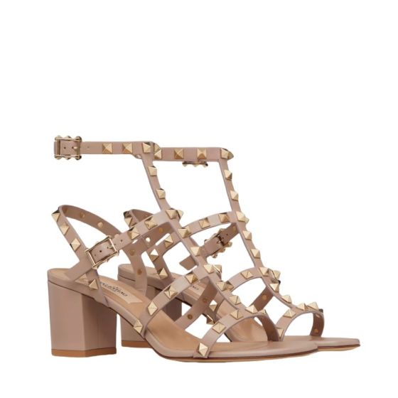Valentino ROCKSTUD CALFSKIN ANKLE STRAP SANDAL