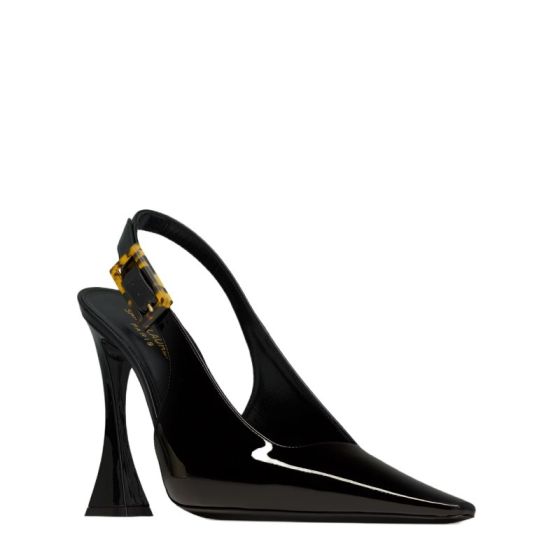 YSL DUNE SLINGBACK PUMPS IN PATENT LEATHER